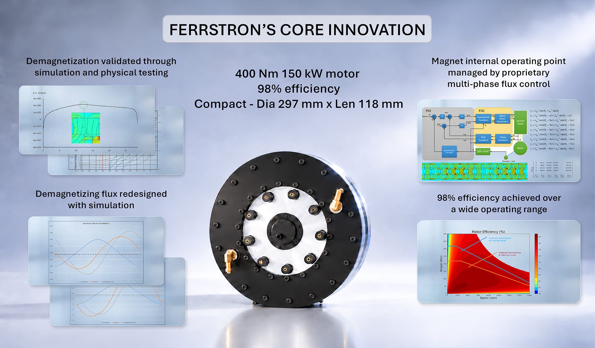 Ferrstron тестує 150 кВт мотор на фехітових магнітах без рідкоземельних елементів